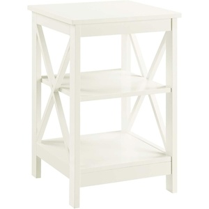 image:imageConvenience Concepts Oxford End Table 1575  Modern Living Room Table with Storage Shelves Transitional Nightstand Side Table for Home Decor and Display DriftwoodWhiteIvory