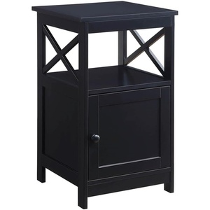 image:imageConvenience Concepts Oxford End Table with Storage Cabinet and Shelf BlackBlack