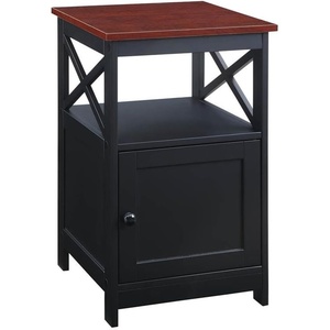 image:imageConvenience Concepts Oxford End Table with Storage Cabinet and Shelf BlackCherryBlack