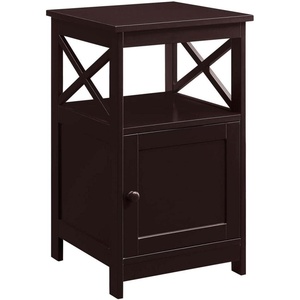 image:imageConvenience Concepts Oxford End Table with Storage Cabinet and Shelf BlackEspresso