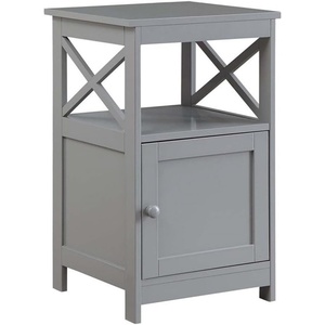 image:imageConvenience Concepts Oxford End Table with Storage Cabinet and Shelf BlackGrey