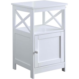 image:imageConvenience Concepts Oxford End Table with Storage Cabinet and Shelf BlackWhite