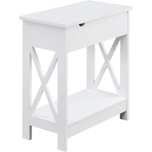 image:imageConvenience Concepts Oxford Flip Top End Table with Charging Station and Shelf WhiteWhite
