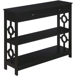 image:imageConvenience Concepts Ring 1 Drawer Console Table with Shelves GrayBlack