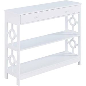 image:imageConvenience Concepts Ring 1 Drawer Console Table with Shelves GrayWhite