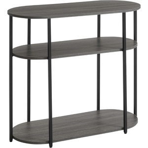 image:imageConvenience Concepts Simon Oval Hall Table 2375  3Tier Oval Entryway Table for Family Room Modern Storage Shelves for Display in Living Room Barnwood BlackWeathered GrayBlack