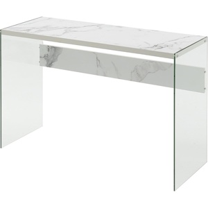 image:imageConvenience Concepts SoHo Console TableDesk Weathered WhiteFaux White Marble