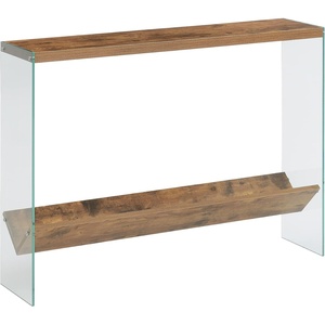 image:imageConvenience Concepts SoHo Glass Console Table 42  Modern Sofa Table with Storage Shelf Narrow Entryway Hall Table for Living Room Display Accent Table Barnwood