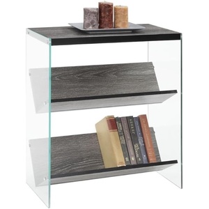 image:imageConvenience Concepts Soho Bookcase White  GlassWeathered Gray  Glass