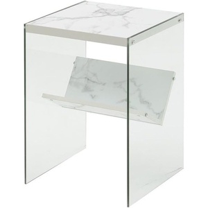 image:imageConvenience Concepts Soho End Table Sandstone  GlassFaux White Marble