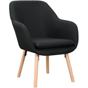 image:imageConvenience Concepts Take a Seat Charlotte Accent Chair Black Faux LeatherBlack Linen