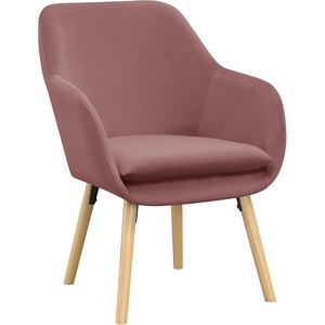 image:imageConvenience Concepts Take a Seat Charlotte Accent Chair Black Faux LeatherBlush Velvet