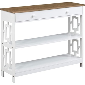 image:imageConvenience Concepts Town Square 1 Drawer Console Table GrayDriftwoodWhite