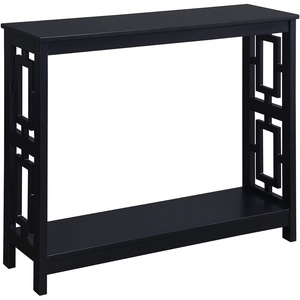 image:imageConvenience Concepts Town Square Console Table with Shelf DriftwoodWhiteBlack