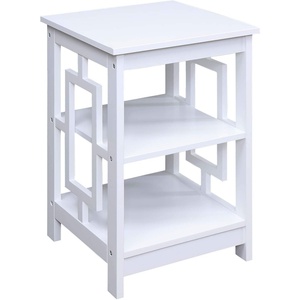 image:imageConvenience Concepts Town Square End Table with Shelves DriftwoodWhiteWhite