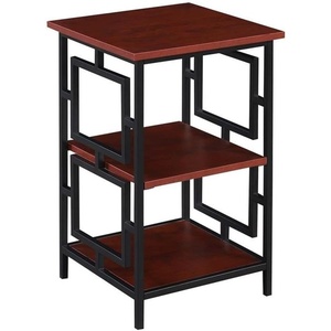 image:imageConvenience Concepts Town Square Metal Frame End Table CherryBlack