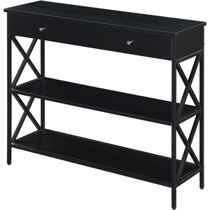 image:imageConvenience Concepts Tucson 1Drawer Console Table with Shelves BlackBlackBlackBlack