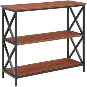 image:imageConvenience Concepts Tucson 3 Tier Bookcase Weathered GrayCherry  Black