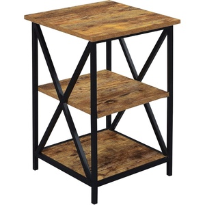 image:imageConvenience Concepts Tucson Cobalt End Table with Shelves R40633 Cobalt BlueBlackBarnwoodBlack