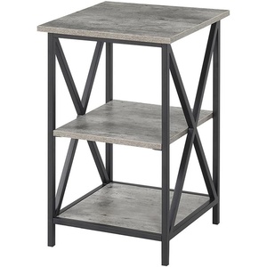 image:imageConvenience Concepts Tucson Cobalt End Table with Shelves R40633 Cobalt BlueBlackFaux BirchBlack