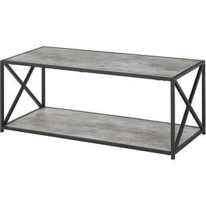 image:imageConvenience Concepts Tucson Coffee Table with Shelf Weathered GrayFaux Birch