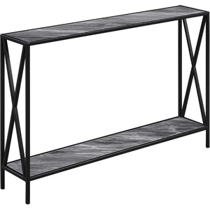 image:imageConvenience Concepts Tucson Console Table 4725  Modern Narrow Sofa Display Accent with Storage Shelf for Contemporary Living Room Entryway amp Hallway SandstoneGray Faux MarbleBlack