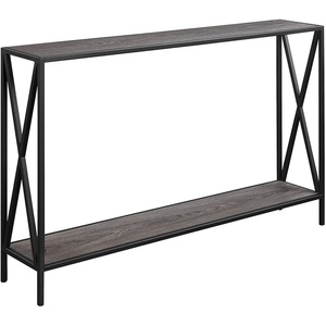 image:imageConvenience Concepts Tucson Console Table 4725  Modern Narrow Sofa Display Accent with Storage Shelf for Contemporary Living Room Entryway amp Hallway SandstoneGreyBlack
