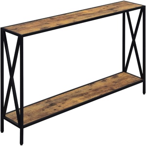 image:imageConvenience Concepts Tucson Console Table 4725  Modern Narrow Sofa Display Accent with Storage Shelf for Contemporary Living Room Entryway amp Hallway SandstoneBarnwood  Black