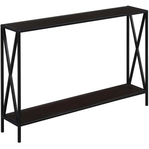 image:imageConvenience Concepts Tucson Console Table 4725  Modern Narrow Sofa Display Accent with Storage Shelf for Contemporary Living Room Entryway amp Hallway SandstoneEspresso  Black