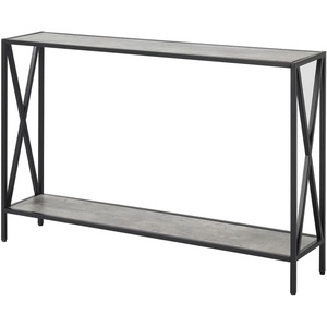 image:imageConvenience Concepts Tucson Console Table 4725  Modern Narrow Sofa Display Accent with Storage Shelf for Contemporary Living Room Entryway amp Hallway SandstoneFaux BirchBlack