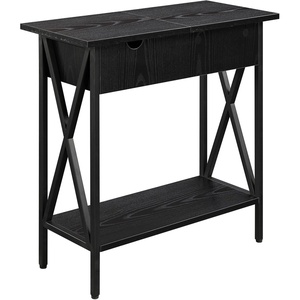 image:imageConvenience Concepts Tucson Flip Top End Table with Charging Station 2375  Modern Living Room Table with Storage Shelf Side Table Side Table WhiteWhiteBlackBlack