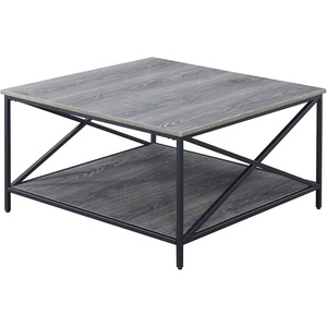 image:imageConvenience Concepts Tucson Metal Square Coffee Table Cherry  BlackWeathered Gray  Black
