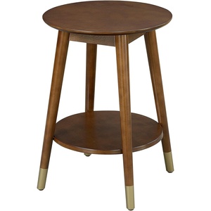 image:imageConvenience Concepts Wilson Mid Century Round End Table with Bottom Shelf White 1775 in x 1775 in x 24 in D x W x HEspresso