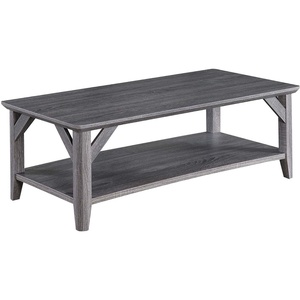 image:imageConvenience Concepts Winston Coffee Table 4725  Modern Center Room Accent with Storage Shelf for Transitional Traditional Living amp Family Room BlackWeathered Gray
