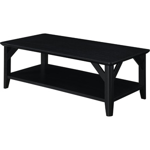 image:imageConvenience Concepts Winston Coffee Table 4725  Modern Center Room Accent with Storage Shelf for Transitional Traditional Living amp Family Room BlackBlack