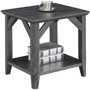 image:imageConvenience Concepts Winston End Table 22  Farmhouse Rustic Side Accent with Storage Shelf for Traditional Living amp Family Room Weathered Gray