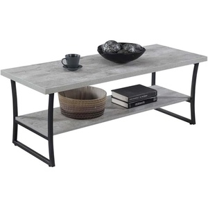 image:imageConvenience Concepts XCalibur Coffee Table Espresso  Slate Gray FrameFaux Birch  Slate Gray Frame