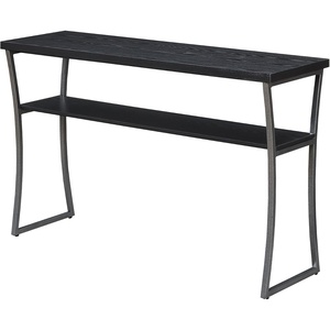 image:imageConvenience Concepts XCalibur Console Table Faux Birch  Slate Gray FrameBlack Woodgrain  Gray Frame