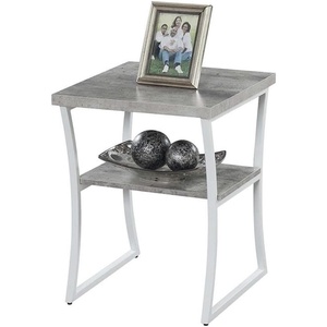 image:imageConvenience Concepts XCalibur End Table Espresso  Slate Gray FrameFaux Birch  White Frame