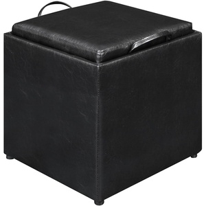 image:imageDesigns4Comfort Park Avenue Single Ottoman with Stool and Reversible TrayBlack
