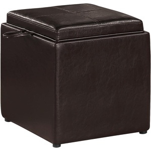 image:imageDesigns4Comfort Park Avenue Single Ottoman with Stool and Reversible TrayEspresso