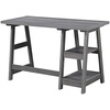 image:imageConvenience Concepts 090107ES Trestle Desk EspressoCharcoal Gray