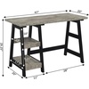image:imageConvenience Concepts 090107ES Trestle Desk EspressoFaux BirchBlack