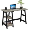 image:imageConvenience Concepts 090107ES Trestle Desk EspressoFaux BirchBlack