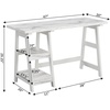 image:imageConvenience Concepts 090107ES Trestle Desk EspressoWhite Faux MarbleWhite