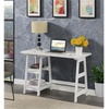 image:imageConvenience Concepts 090107ES Trestle Desk EspressoWhite Faux MarbleWhite