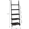 image:imageConvenience Concepts 5 shelves American Heritage Bookshelf Ladder Espresso 7275 x 25Black
