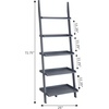 image:imageConvenience Concepts 5 shelves American Heritage Bookshelf Ladder Espresso 7275 x 25Grey