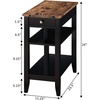 image:imageConvenience Concepts American Heritage Chairside End Table with Drawer 235  Classic Living Room Table with Storage Shelf Bedroom Nightstand Barnwood