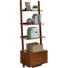 image:imageConvenience Concepts American Heritage Ladder Bookcase with File Drawer DriftwoodCherry
